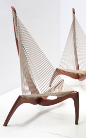 A PAIR OF HARP CHAIRS