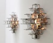 RARE PAIR OF CASIOPEE WALL LAMPS BY MAX SAUZE