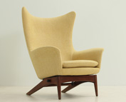 DANISH RECLINING WING CHAIR BY H.W. KLEIN