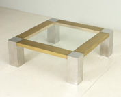 ITALIAN COFFEE TABLE IN BRASS AND CHROME