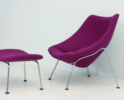 PIERRE PAULIN OYSTER CHAIR AND OTTOMAN