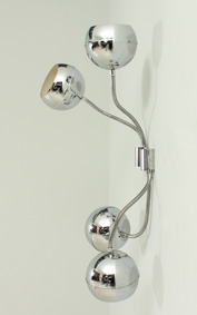 A PAIR OF CHROME SCONCES BY REGGIANI