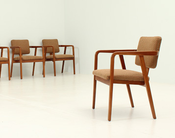 SET OF SIX EARLY ARMCHAIRS BY GEORGE NELSON