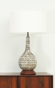 LARGE MID-CENTURY GLAZED CERAMIC TABLE LAMP