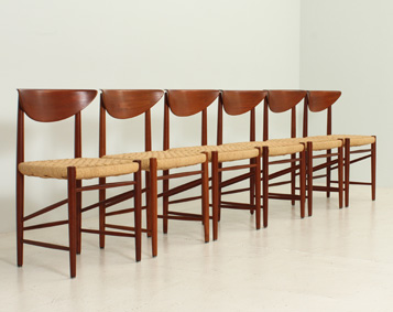 SET OF SIX HVIDT & MØLGAARD DINING CHAIRS