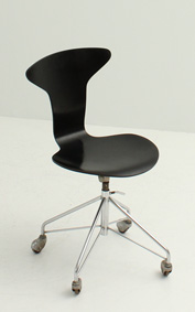 ARNE JACOBSEN 3115 OR MOSQUITO CHAIR IN BLACK LACQUERED WOOD