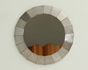 STEEL WALL MIRROR FROM 1970's