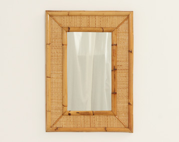 RATTAN AND CANE WALL MIRRORS FROM 1970's, SPAIN