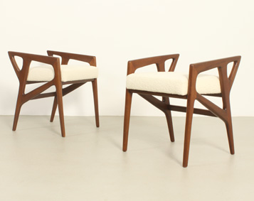 PAIR OF STOOLS BY GIO PONTI FOR CASSINA, ITALY, 1953