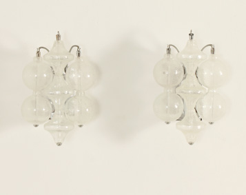 PAIR OF TULIPAN GLASS SCONCES BY J.T. KALMAR, AUSTRIA, 1960's