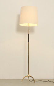 BRASS FLOOR LAMP WITH TRIPOD BASE, SPAIN, 1950's