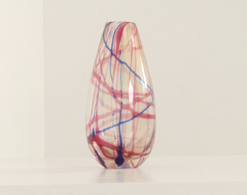 MURANO VASE WITH COLORED LINES, ITALY, 1950's