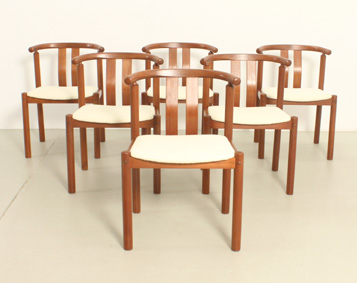 SET OF SIX TEAK DINING CHAIRS BY HANS J. FRYDENDAL, DENMARK, 1970's