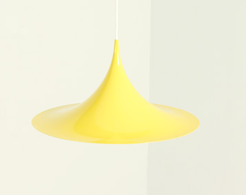 YELLOW SEMI PENDANT LAMP BY CLAUS BONDERUP AND TORSTEN THORUP, DENMARK