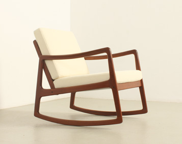 ROCKING CHAIR MODEL 120 BY OLE WANSCHER FOR FRANCE & SON, DENMARK, 1951