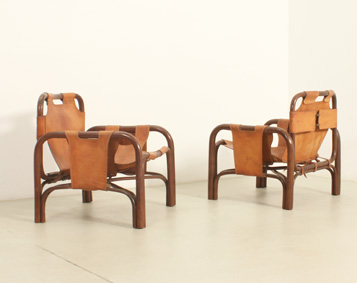 PAIR OF LOUNGE CHAIRS BY TITO AGNOLI FOR BONACINA, ITALY, 1960's
